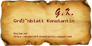 Grünblatt Konstantin névjegykártya
