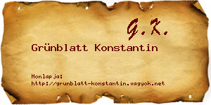 Grünblatt Konstantin névjegykártya